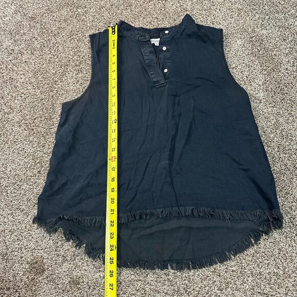 DL1961 Women's Gansevoort Sleeveless Denim Top Size L In Washed Black Overdye - Picture 8 of 10